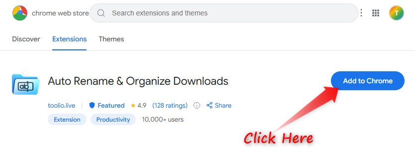 Chrome Web Store page