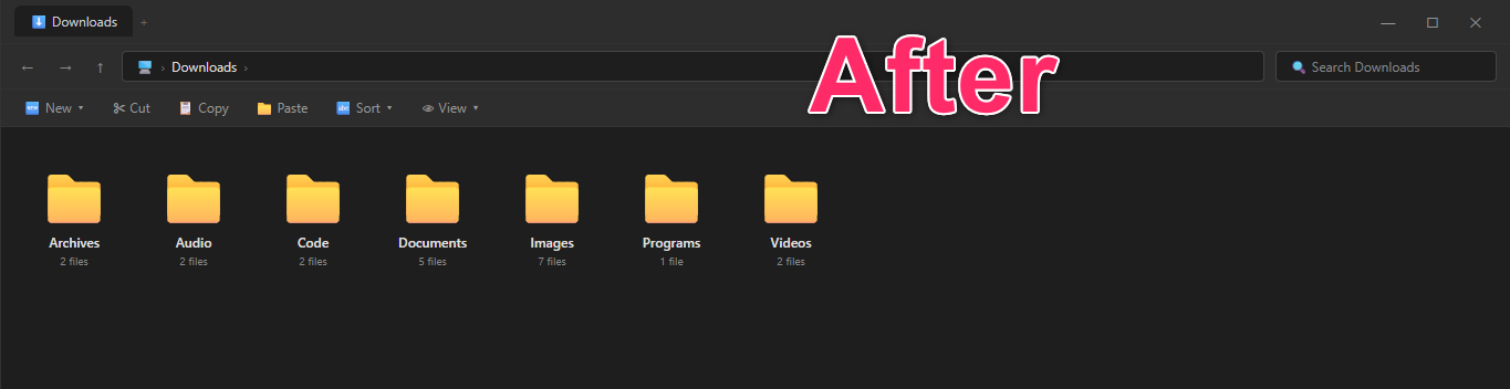 Downloads folder after